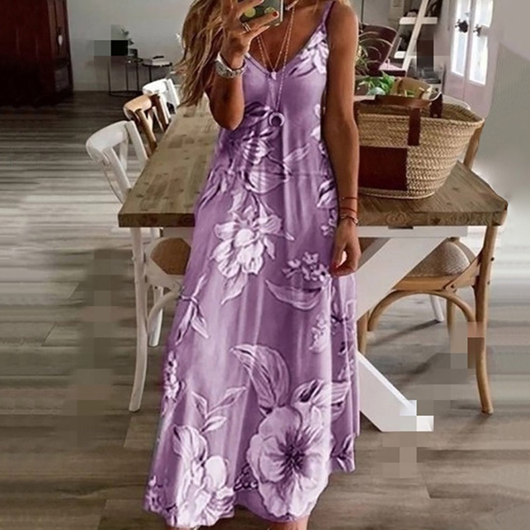AINO - Robe florale enchanteresse avec décolleté en V élégant
