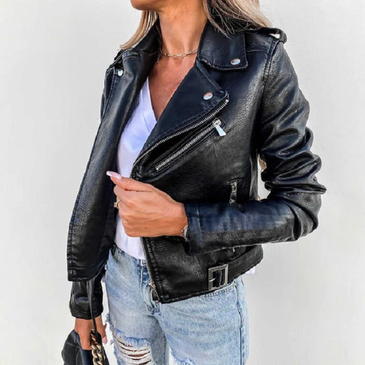 Breanna | Veste Biker Élégante avec Col à Revers pour femme
