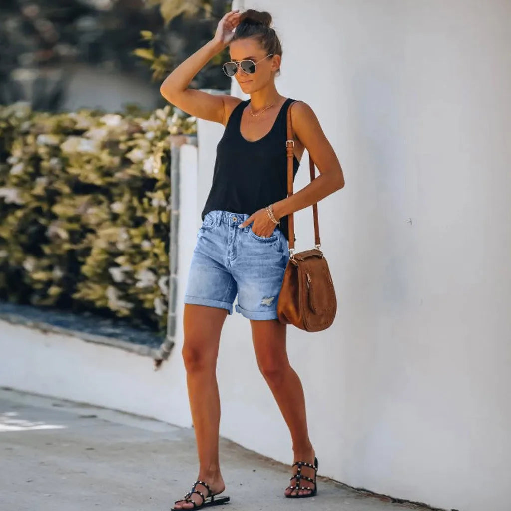 Short coupé en denim Chic Anna