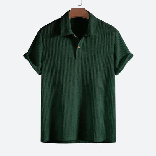 Polo gaufré stylisé avec design en strick - Shaun