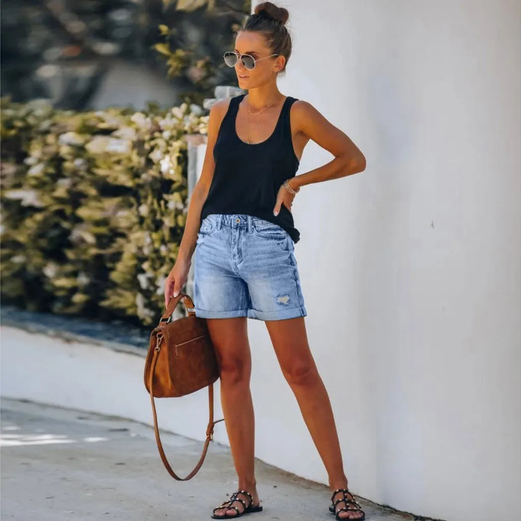 Short coupé en denim Chic Anna