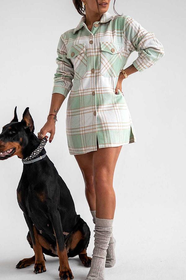 Marga - Chemisier à carreaux élégant et confortable pour femmes