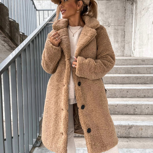 Xiomara | Manteau en peluche long et chaud pour femme