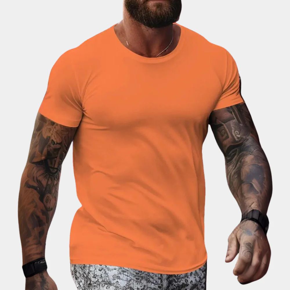T-shirt d'été orange pour hommes - Vilmar