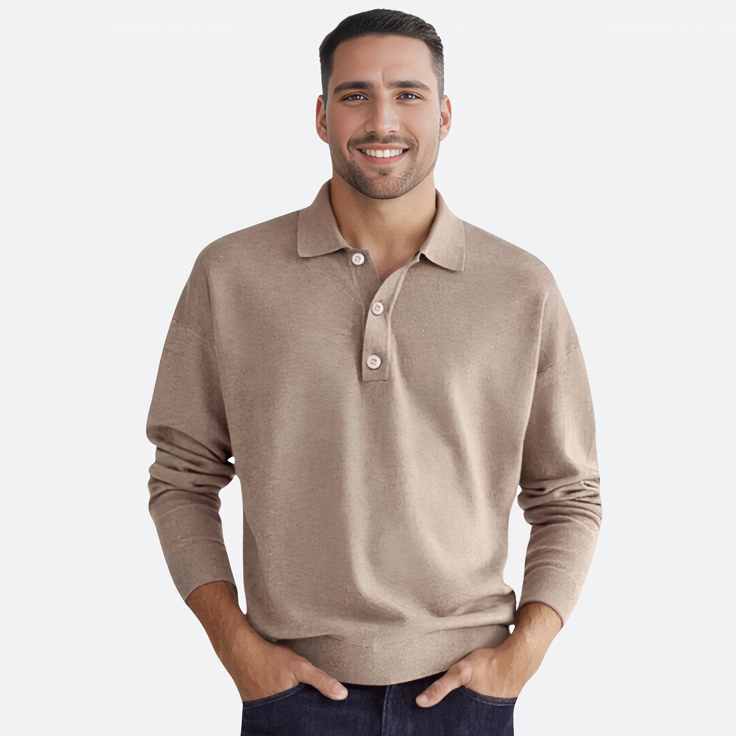 Polo élégant à manches longues pour hommes - Achim