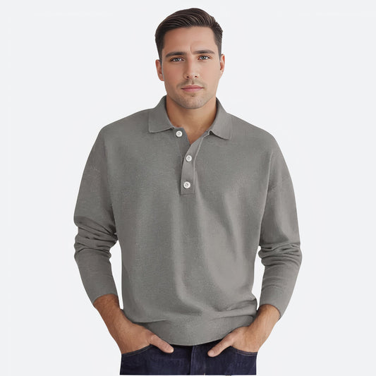 Polo élégant à manches longues pour hommes - Achim