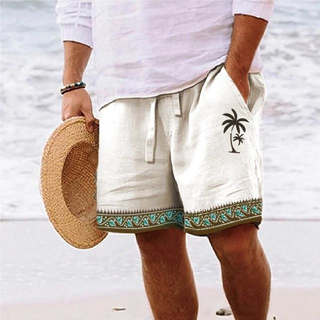 Short de plage élégant pour homme avec motif de cocotier tropical - Loek