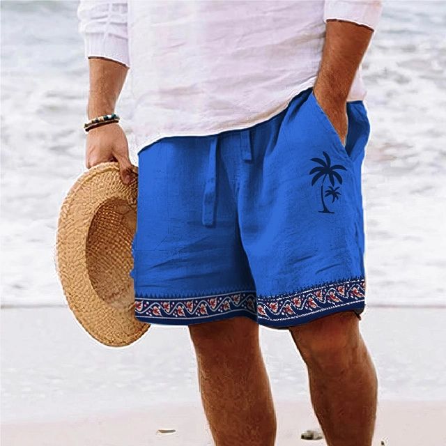 Short de plage élégant pour homme avec motif de cocotier tropical - Loek