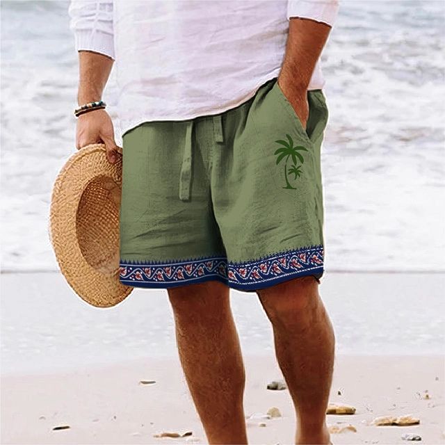Short de plage élégant pour homme avec motif de cocotier tropical - Loek