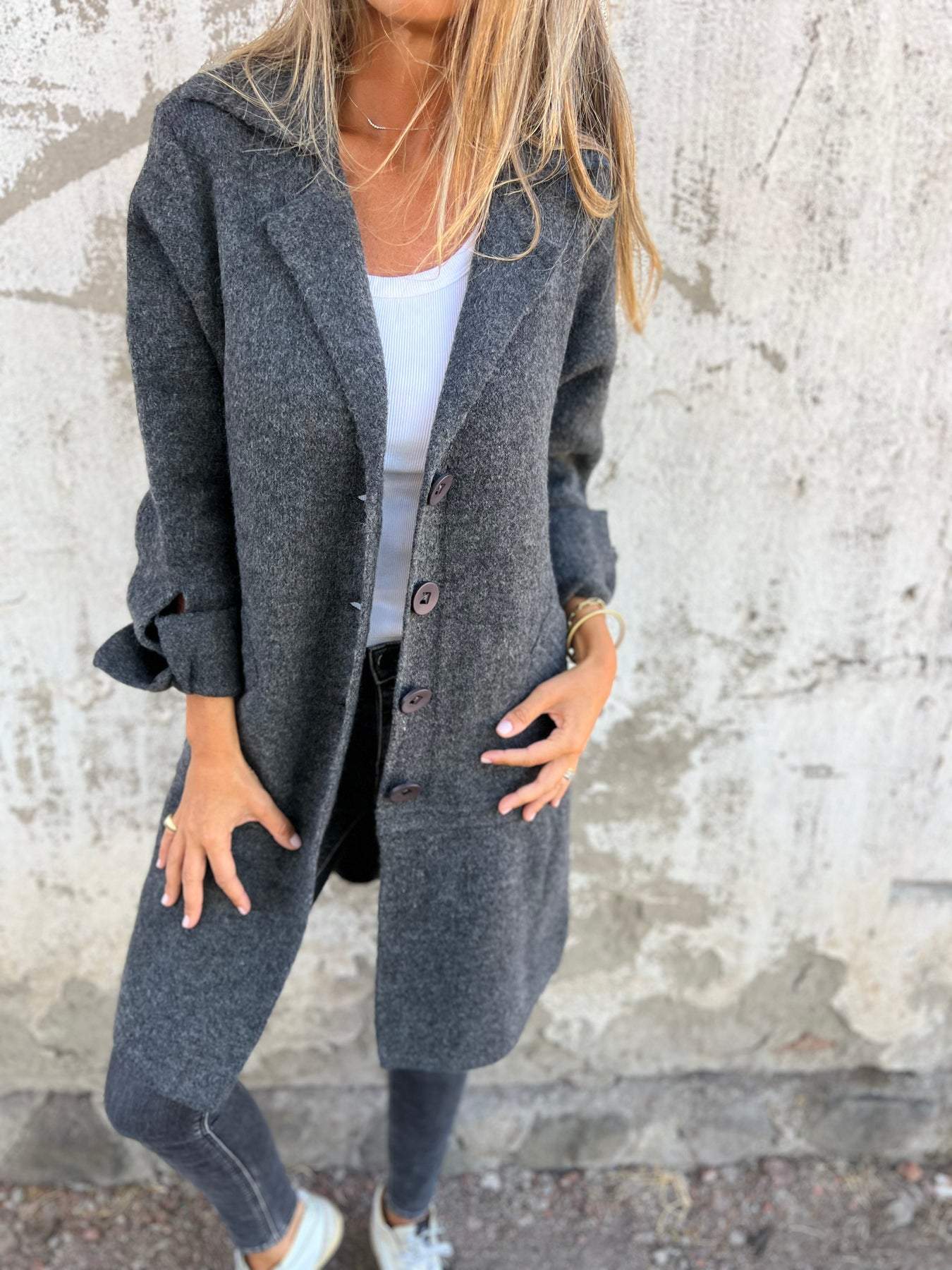 Hélène™ - Manteau Long en Coton pour l'Automne