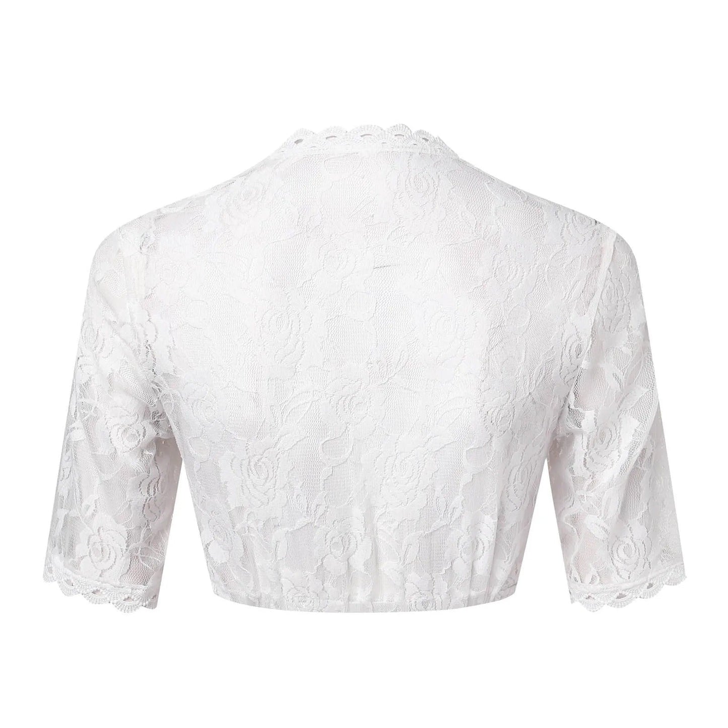 Chemisier élégant en dentelle blanche à demi-manches pour femmes - Mona