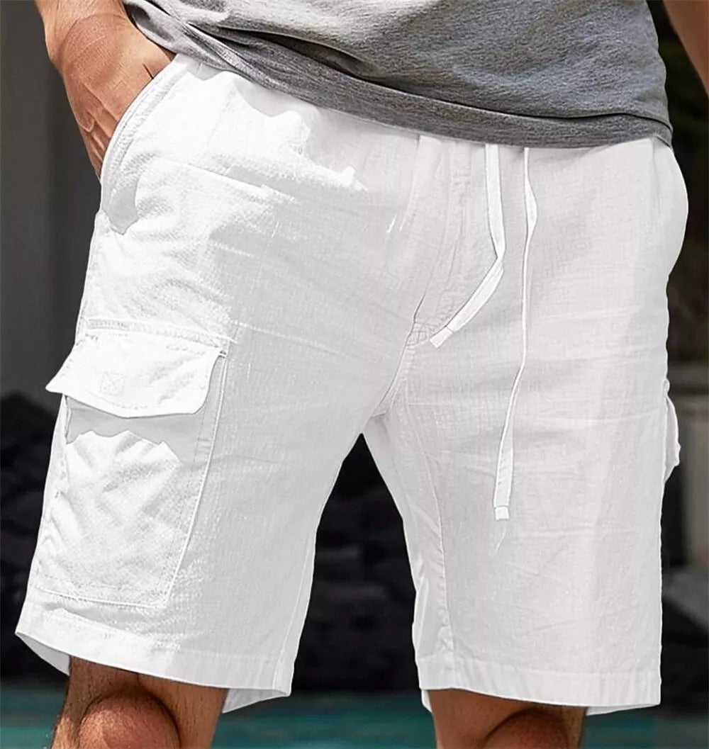 Short cargo d'été élégant et pratique en lin pour hommes - Nard