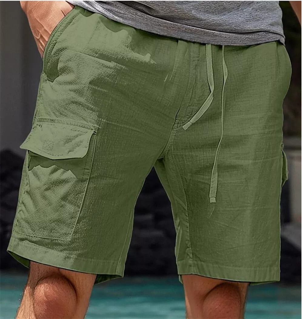 Short cargo d'été élégant et pratique en lin pour hommes - Nard