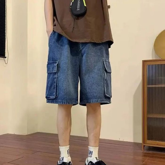Shorts d'été en denim pour hommes, élégants et polyvalents - Lammert
