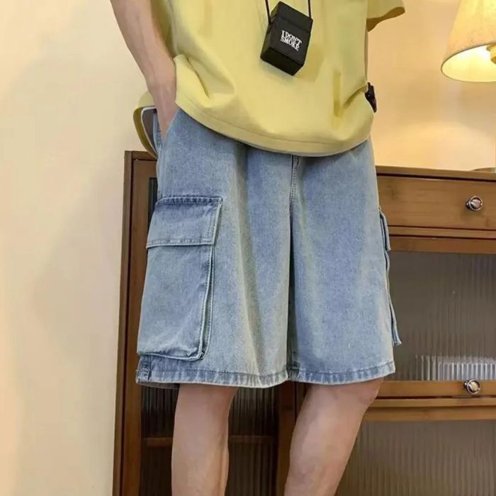 Shorts d'été en denim pour hommes, élégants et polyvalents - Lammert